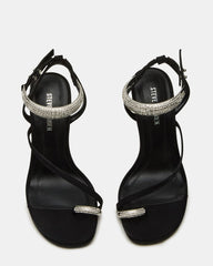 TIA RHINESTONES BLACK SATIN