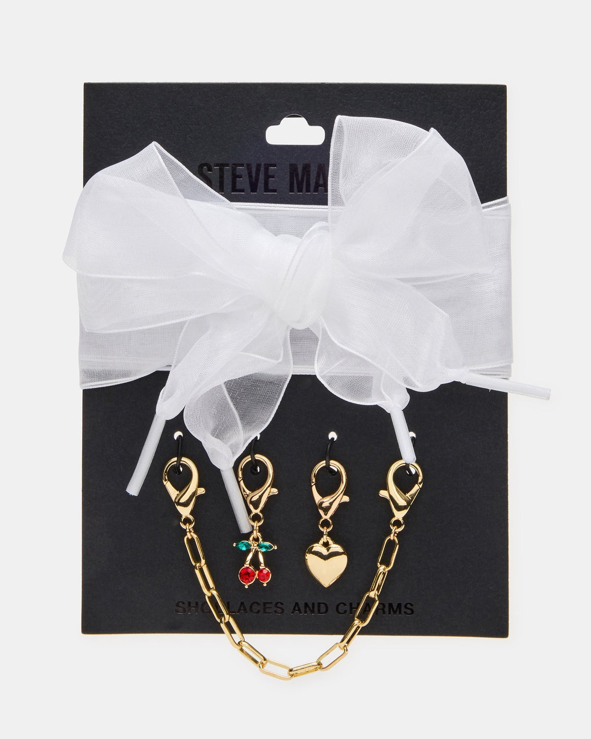SHOE LACES AND CHARMS WHITE